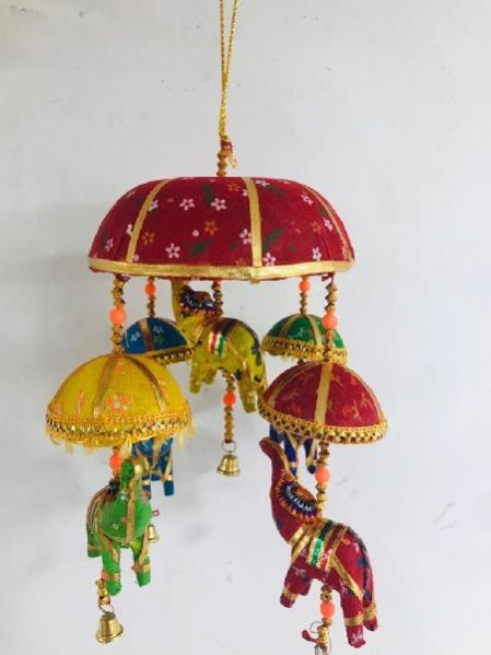 03 Rajasthani Ceramic Elephant Tokri Hanging