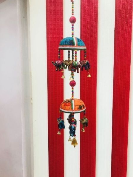 04 Rajasthani Ceramic Elephant Tokri Hanging