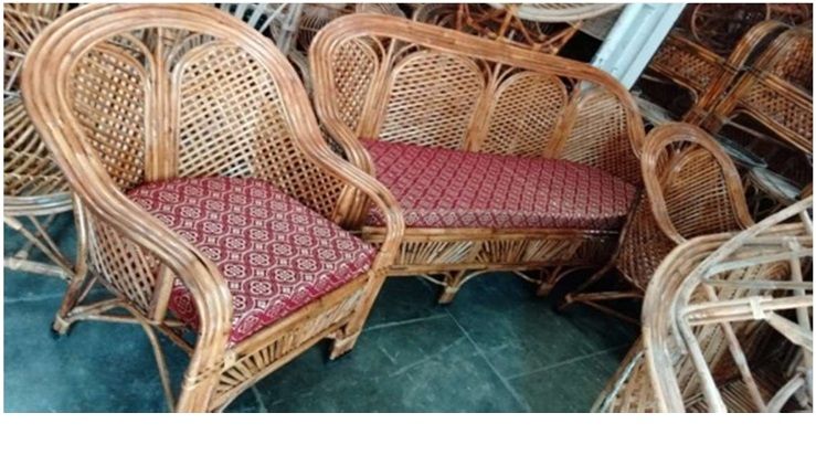 Cane Wood Sofa Set 03