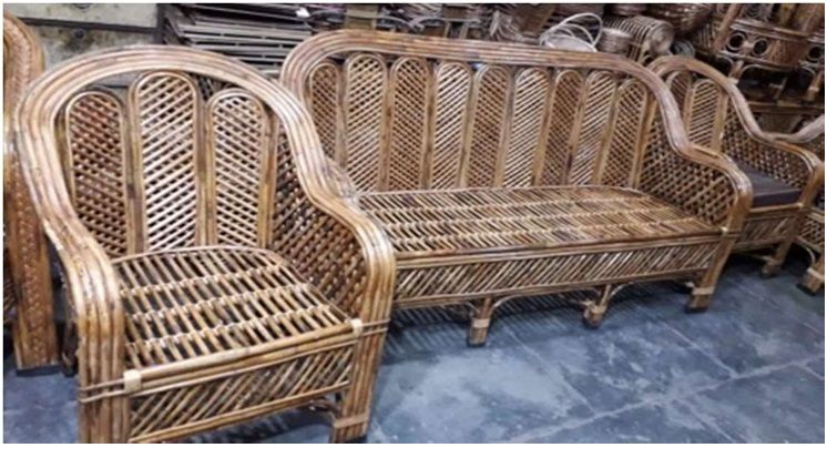 Cane Wood Sofa Set 04