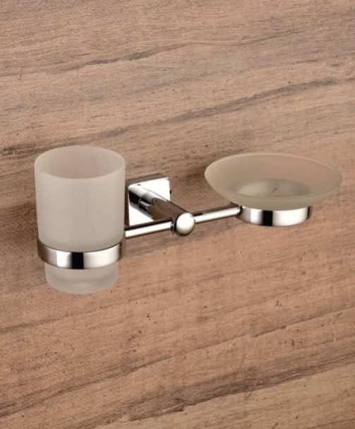 PS 10 Glass Soap Dish with Tumbler Holder