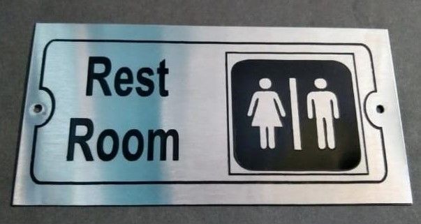 Stainless Steel Restroom Nameplate