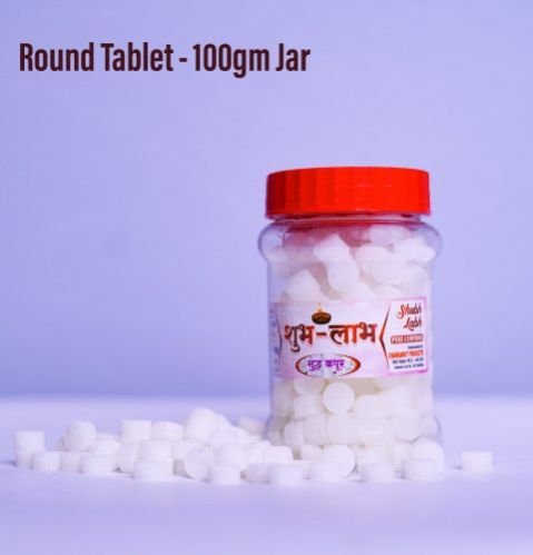100 gm Round Camphor Tablet Jar