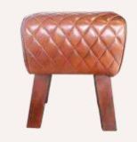 JMD293P Leather Square Pouf