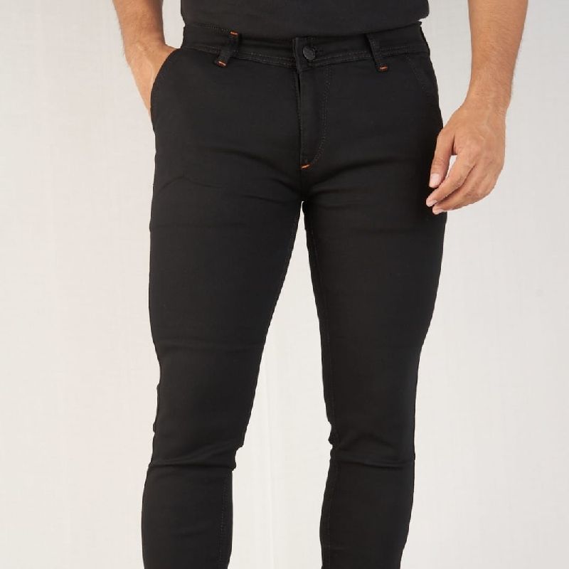 D NO-1678 Mens Black Knitted Jeans