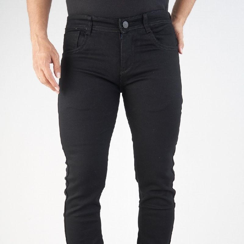 D NO-1746 Mens Black Knitted Jeans