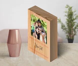Personalized Collage/Photograph Printed on Wood Block can be used as Photo Frame