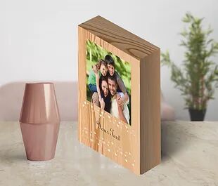 Personalized Collage/Photograph Printed on Wood Block can be used as Photo Frame