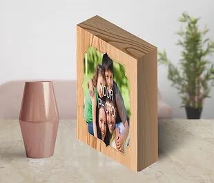Personalized Collage/Photograph Printed on Wood Block can be used as Photo Frame