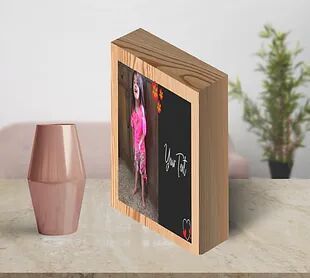 Personalized Collage/Photograph Printed on Wood Block can be used as Photo Frame
