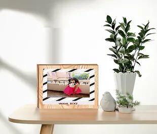 Personalized Collage/Photograph Printed on Wood Block can be used as Photo Frame