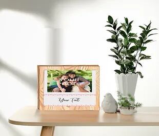 Personalized Collage/Photograph Printed on Wood Block can be used as Photo Frame
