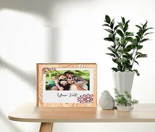 Personalized Collage/Photograph Printed on Wood Block can be used as Photo Frame