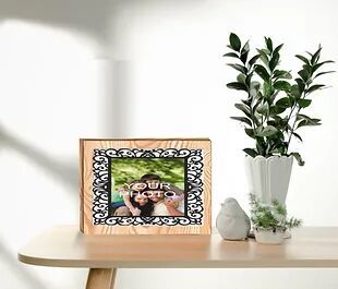 Personalized Collage/Photograph Printed on Wood Block can be used as Photo Frame