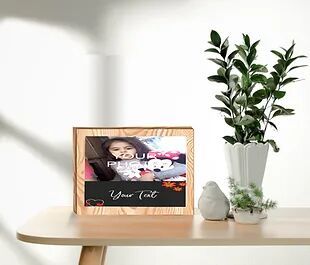 Personalized Collage/Photograph Printed on Wood Block can be used as Photo Frame