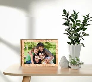 Personalized Collage/Photograph Printed on Wood Block can be used as Photo Frame