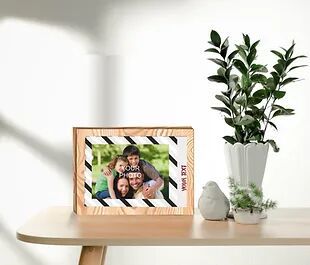 Personalized Collage/Photograph Printed on Wood Block can be used as Photo Frame