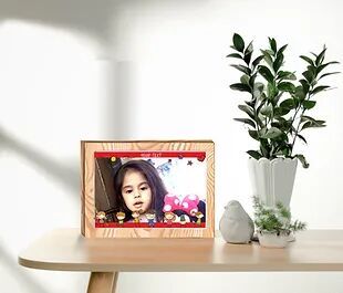 Personalized Collage/Photograph Printed on Wood Block can be used as Photo Frame