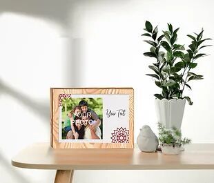 Personalized Collage/Photograph Printed on Wood Block can be used as Photo Frame