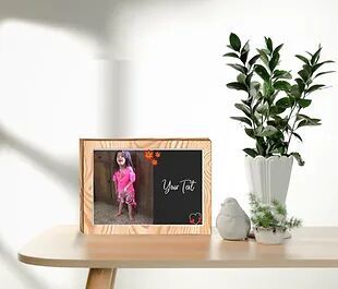 Personalized Collage/Photograph Printed on Wood Block can be used as Photo Frame