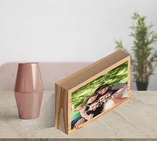 Personalized Collage/Photograph Printed on Wood Block can be used as Photo Frame