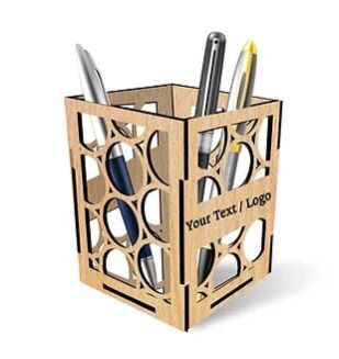 Customized Laminated MDF Wooden Pen Holder