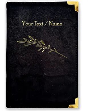 Personalized Black Suede Finish Leather Cover Notebook/Diary (Sue Black 01)