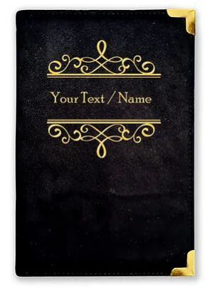 Personalized Black Suede Finish Leather Cover Notebook/Diary (Sue Black 02)