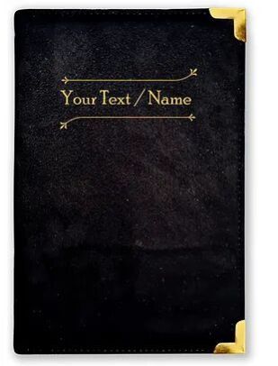Personalized Black Suede Finish Leather Cover Notebook/Diary (Sue Black 08)