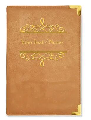Personalized Brown Suede Finish Leather Cover Notebook/Diary (Sue Brown 02)