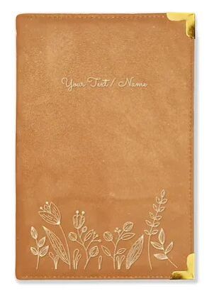 Personalized Brown Suede Finish Leather Cover Notebook/Diary (Sue Brown 04)