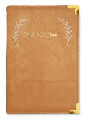 Personalized Brown Suede Finish Leather Cover Notebook/Diary (Sue Brown 06)