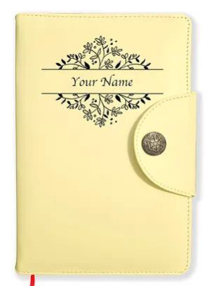 Personalized Champagne Gold Soft Leather Cover Notebook/Diary (Soft Lth Gold 01)