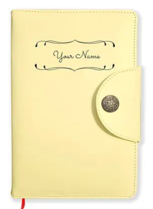 Personalized Champagne Gold Soft Leather Cover Notebook/Diary (Soft Lth Gold 03)