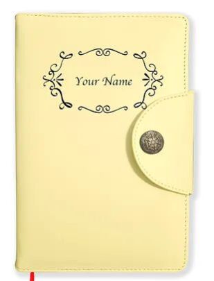 Personalized Champagne Gold Soft Leather Cover Notebook/Diary (Soft Lth Gold 04)