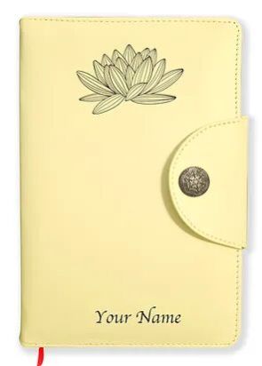 Personalized Champagne Gold Soft Leather Cover Notebook/Diary (Soft Lth Gold 05)