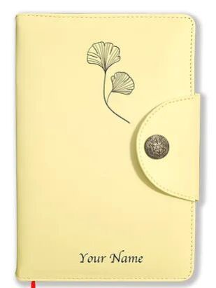 Personalized Champagne Gold Soft Leather Cover Notebook/Diary (Soft Lth Gold 06)