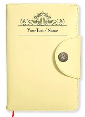 Personalized Champagne Gold Soft Leather Cover Notebook/Diary (Soft Lth Gold 07)
