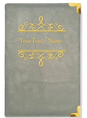 Personalized Gray Suede Finish Leather Cover Notebook/Diary (Sue Gray 02)