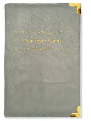 Personalized Gray Suede Finish Leather Cover Notebook/Diary (Sue Gray 03)