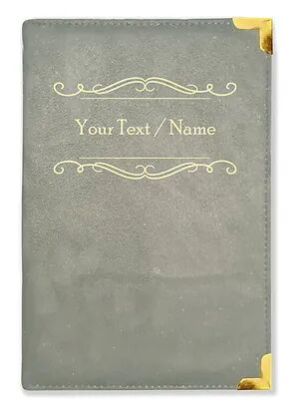 Personalized Gray Suede Finish Leather Cover Notebook/Diary (Sue Gray 07)