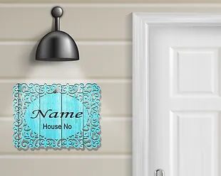 Personalized Laser-cut UV Printed Engineered Wood Door Name Plate (NP LC 02)
