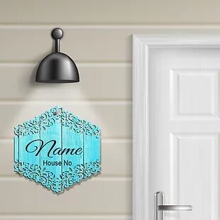 Personalized Laser-cut UV Printed Engineered Wood Door Name Plate (NP LC 04)