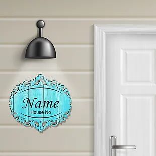 Personalized Laser-cut UV Printed Engineered Wood Door Name Plate (NP LC 07)