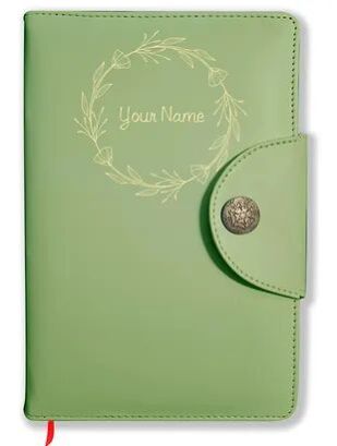 Personalized Olive Green Soft Leather Cover Notebook/Diary (Soft Lthr OGr 02)