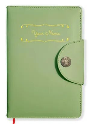 Personalized Olive Green Soft Leather Cover Notebook/Diary (Soft Lthr OGr 03)