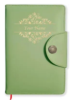 Personalized Olive Green Soft Leather Cover Notebook/Diary (Soft Lthr OGr 01)