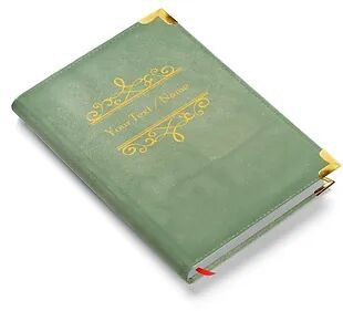 Personalized Olive Green Suede Finish Leather Cover Notebook/Diary (Sue OGr 02)
