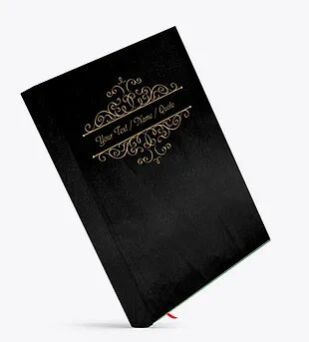 Personalized Satin Cover Notebook / Diary (NBSatin Black 02)