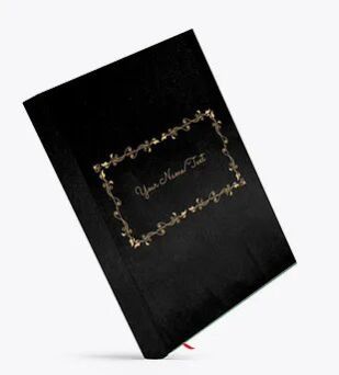 Personalized Satin Cover Notebook / Diary (NBSatin Black 04)
